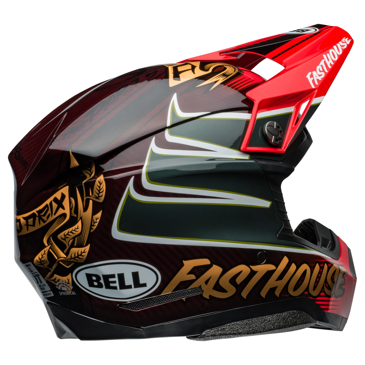 BELL MX 2024 MOTO-10 SPHERICAL MIPS ADULT DITD 24 RED GOLD HELMET
