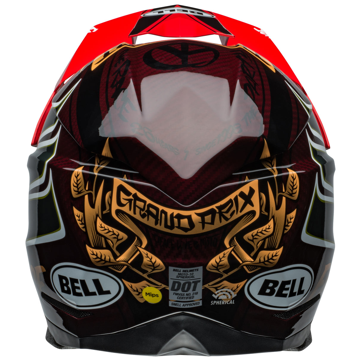 BELL MX 2024 MOTO-10 SPHERICAL MIPS ADULT DITD 24 RED GOLD HELMET