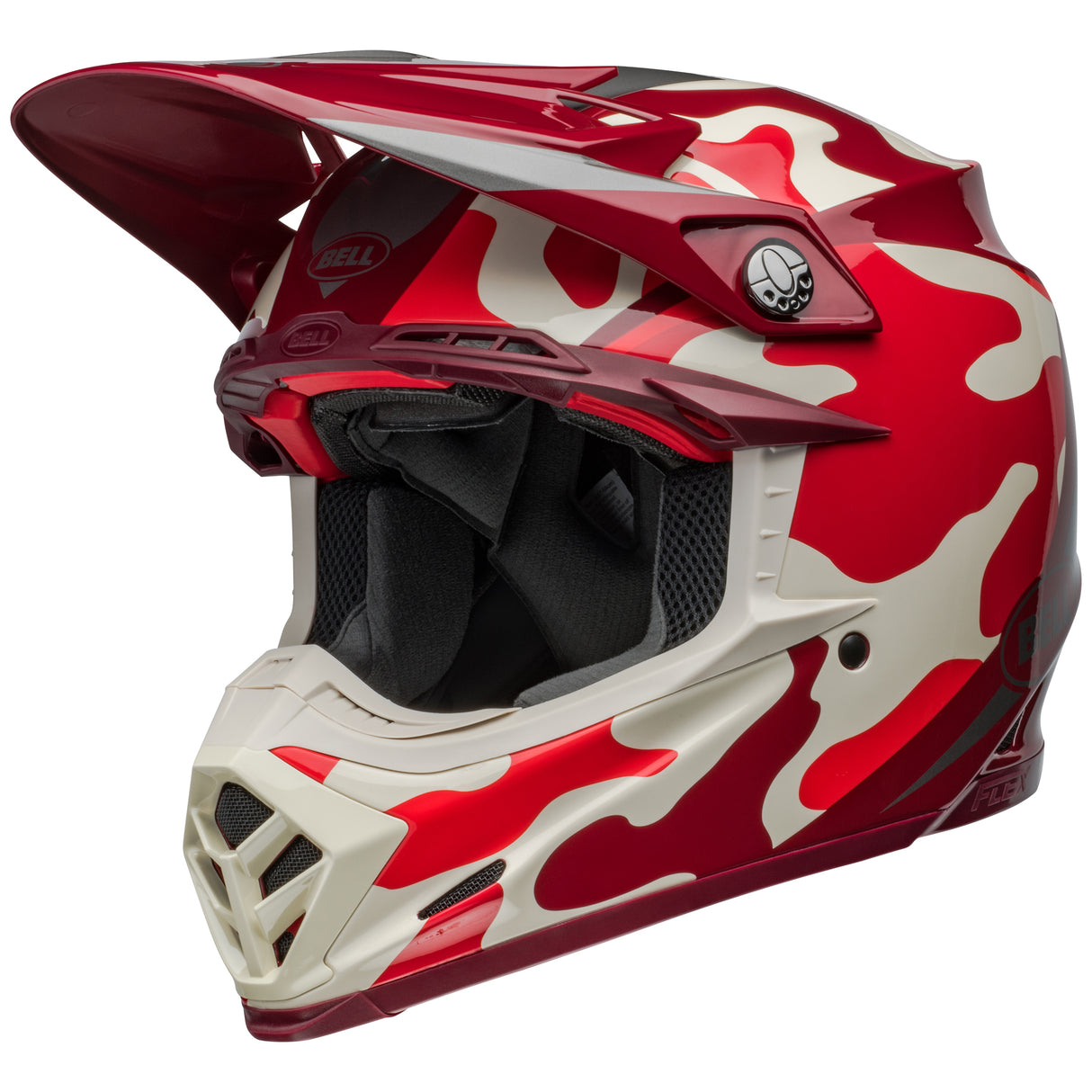 BELL MX 2024 MOTO-9S FLEX ADULT FERRANDIS MERCHANT RED SILVER HELMET
