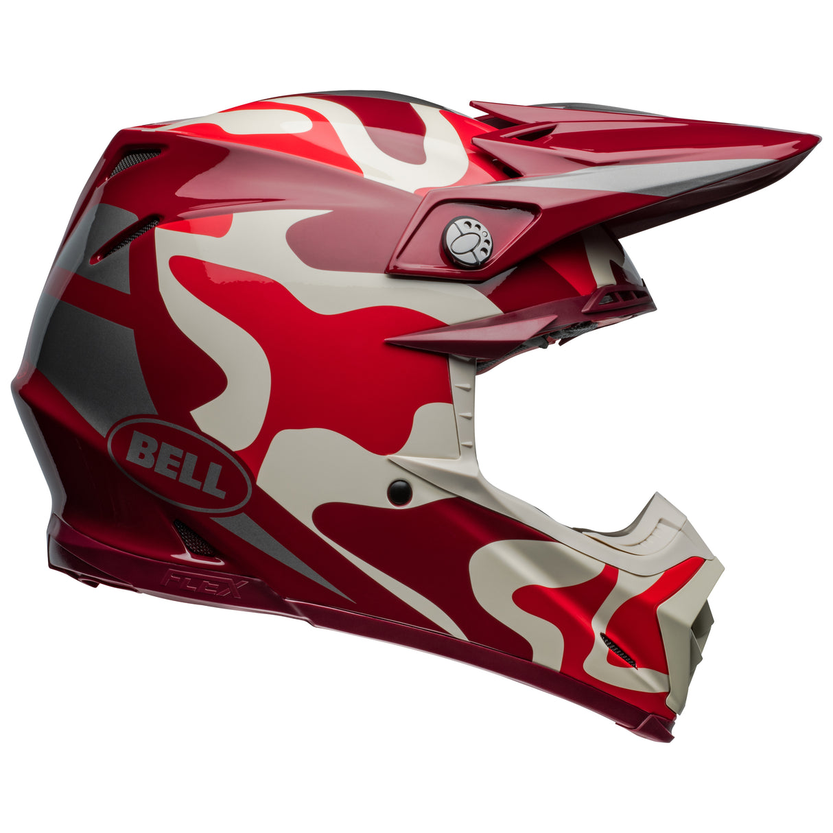 BELL MX 2024 MOTO-9S FLEX ADULT FERRANDIS MERCHANT RED SILVER HELMET