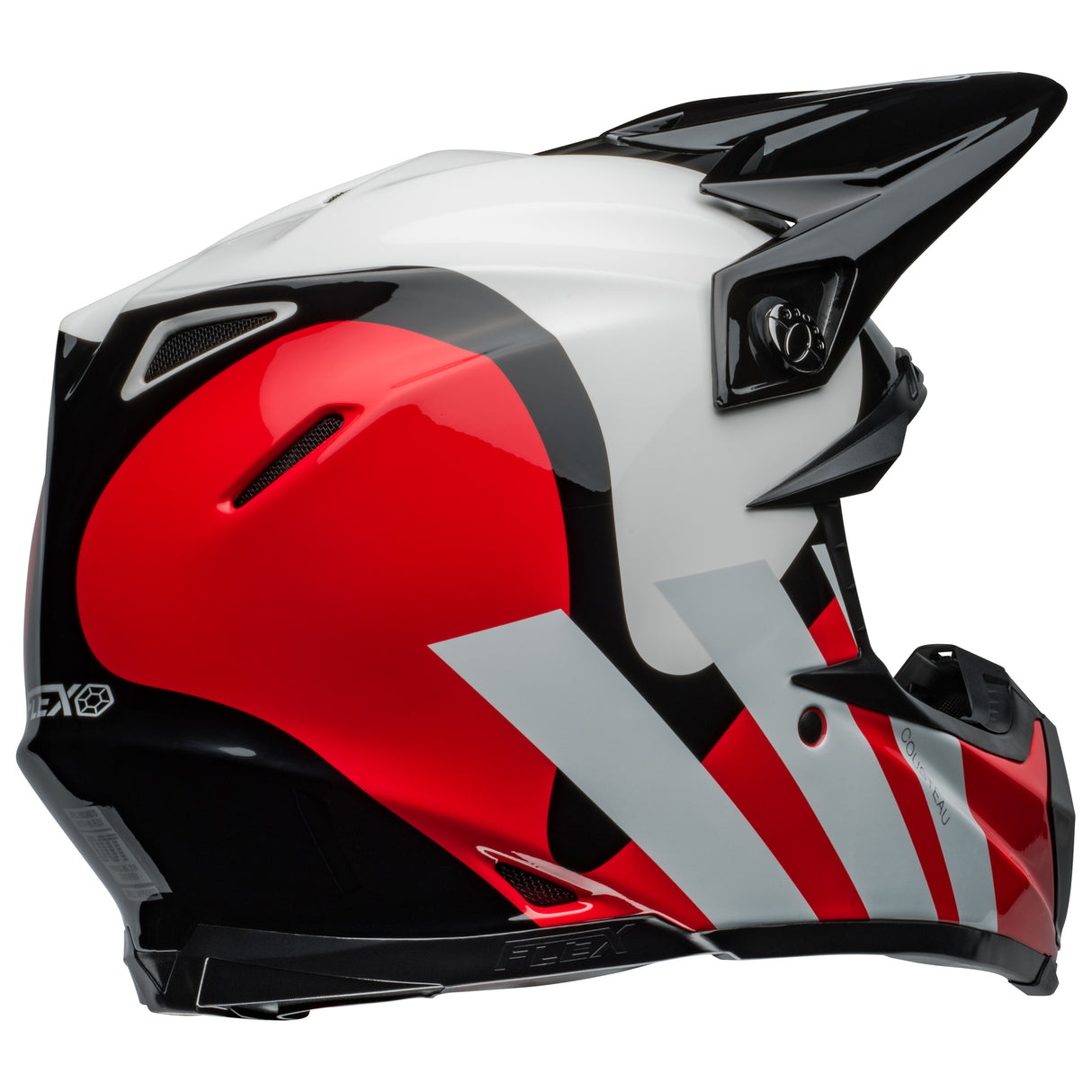 BELL MX 2024 MOTO-9S FLEX ADULT HELLO COUSTEAU STRIPES WHITE RED HELMET