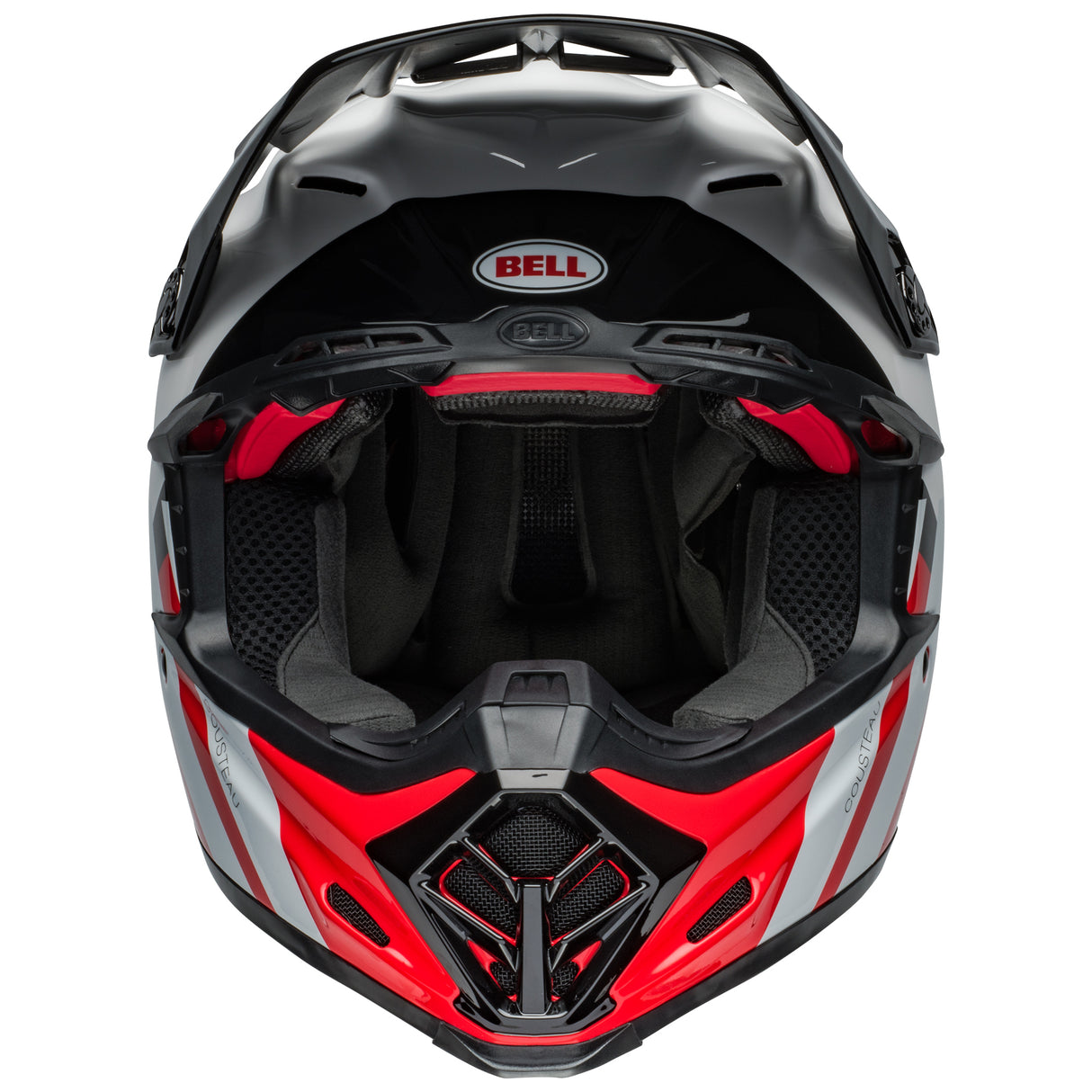 BELL MX 2024 MOTO-9S FLEX ADULT HELLO COUSTEAU STRIPES WHITE RED HELMET