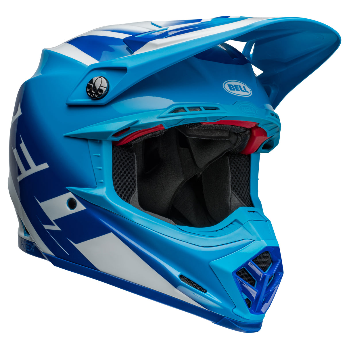 BELL MX 2024 MOTO-9S FLEX ADULT RAIL BLUE WHITE HELMET
