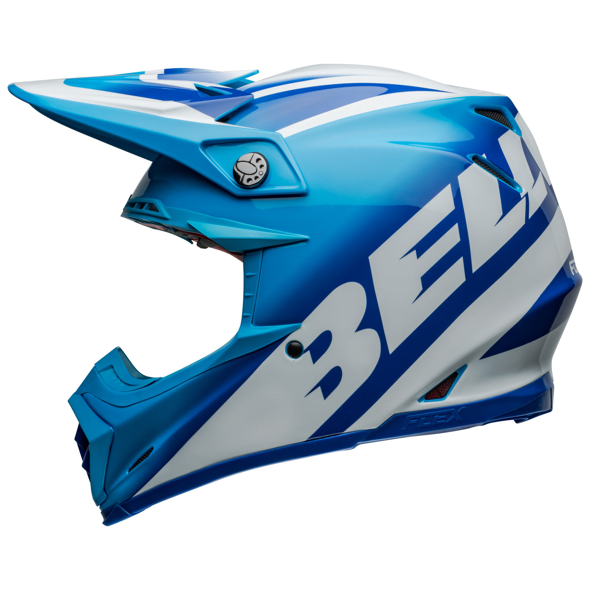 BELL MX 2024 MOTO-9S FLEX ADULT RAIL BLUE WHITE HELMET