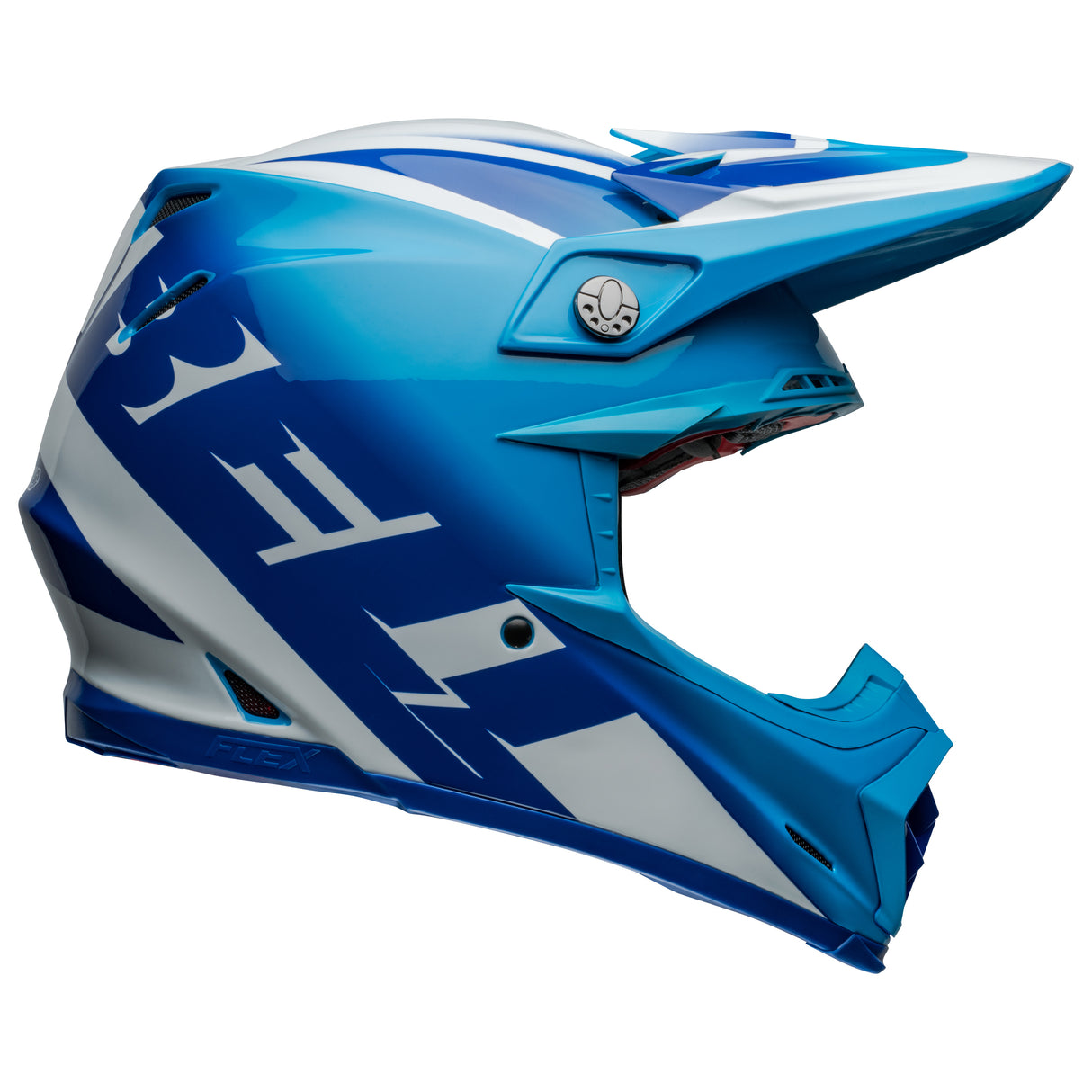 BELL MX 2024 MOTO-9S FLEX ADULT RAIL BLUE WHITE HELMET