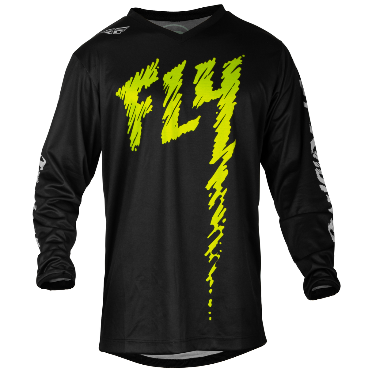 FLY RACING FLY 2024 YOUTH F-16 BLACK NEON GREEN LIGHT GREY JERSEY