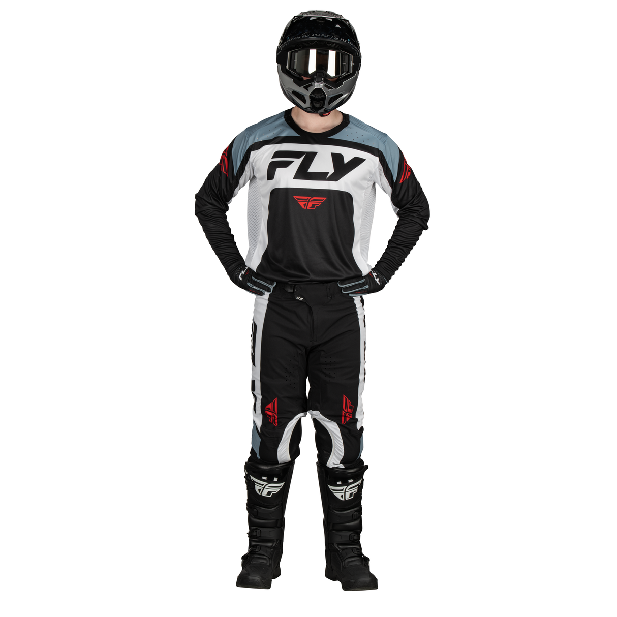 FLY RACING FLY 2024 LITE BLACK WHITE DENIM GREY JERSEY