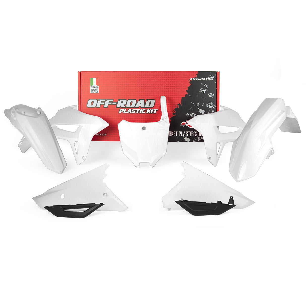 Rtech Plastic Kit (6pc) W/ABC (White) Honda CRF450 21-24 CRF250 22-24