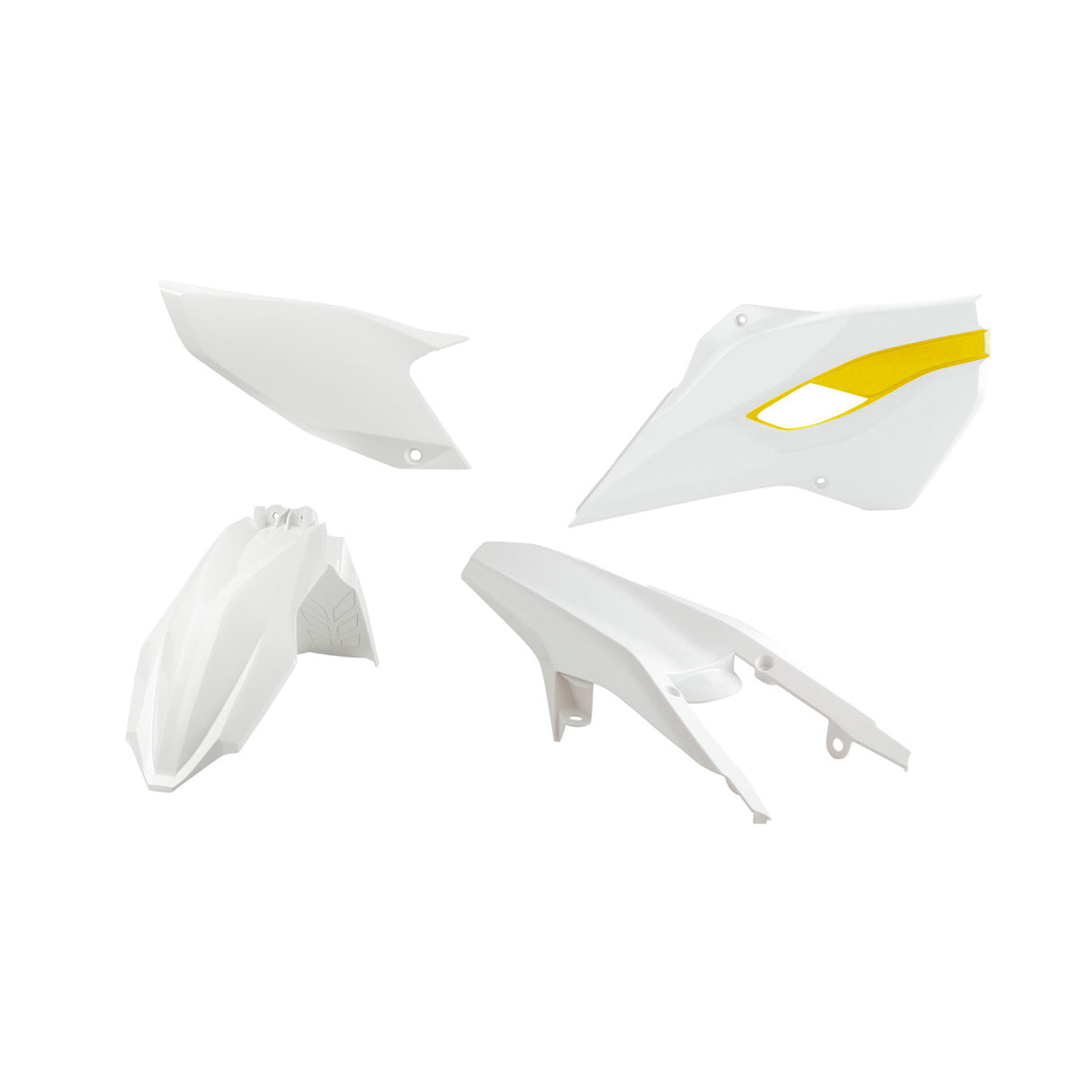Rtech Plastic Kit (4pc) (White-Yellow OEM15) Husqvarna TE-FE125/250-300-350-450-501 15-16