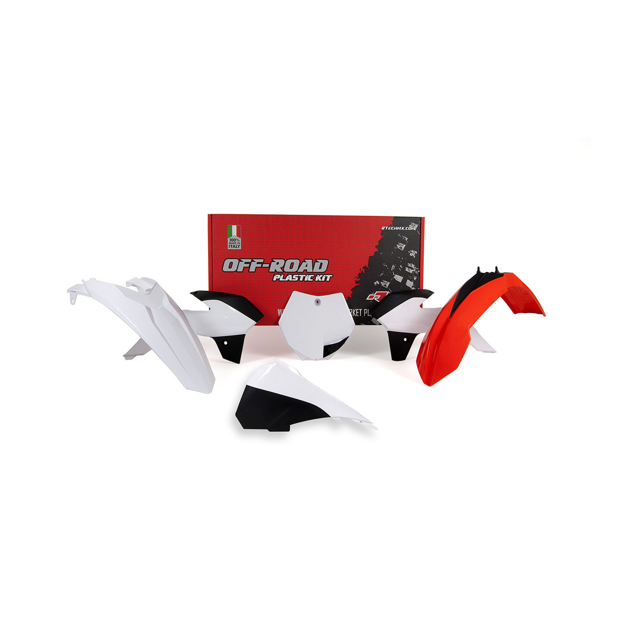 Rtech Plastic Kit (5pc) With Left Air Box Cover (K Orange-White-Black/OEM 17) KTM SX85 13-17