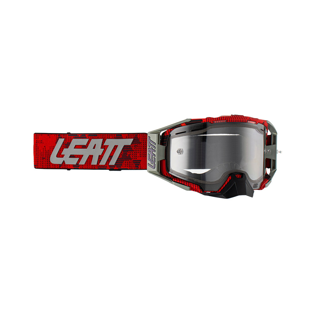 LEATT VELOCITY 6.5 ENDURO JW22 RED CLEAR LENS GOOGLES