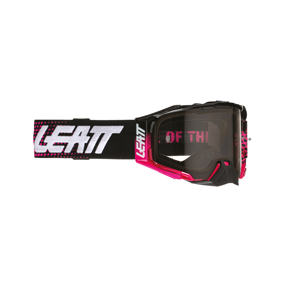 LEATT VELOCITY 6.5 NEON PINK LIGHT GREY LENS GOOGLES
