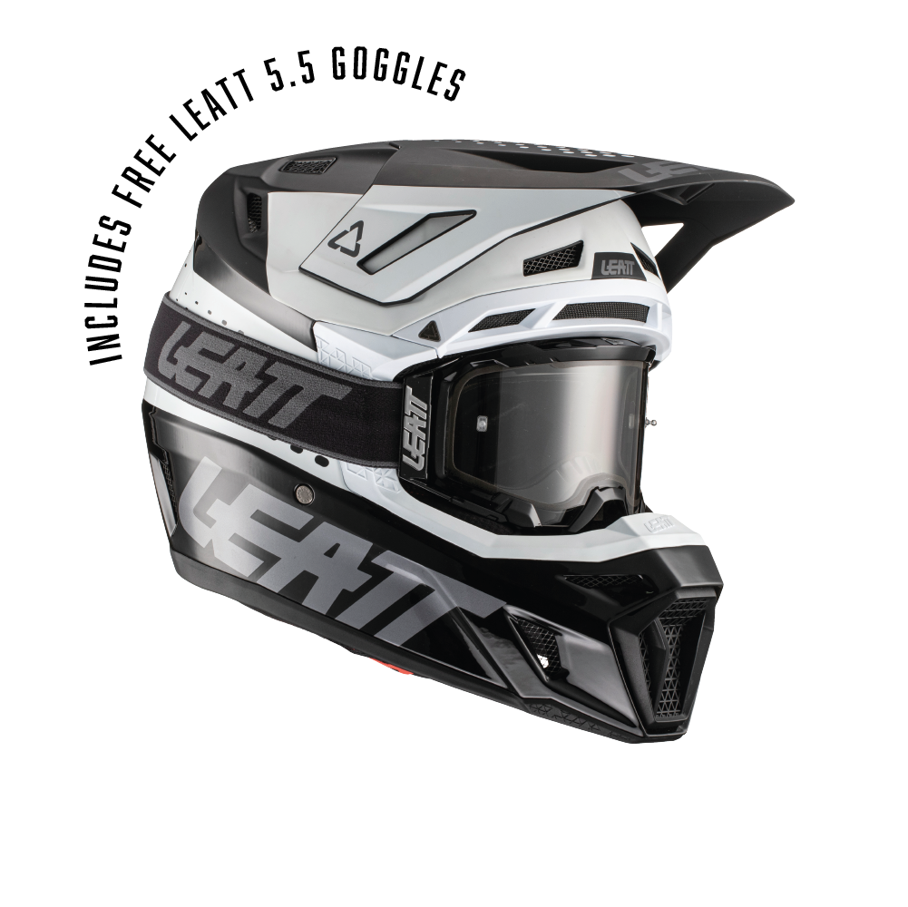 HELMET MOTO 8.5 V22 INCLUDES 5.5 GOGGLE (Black)