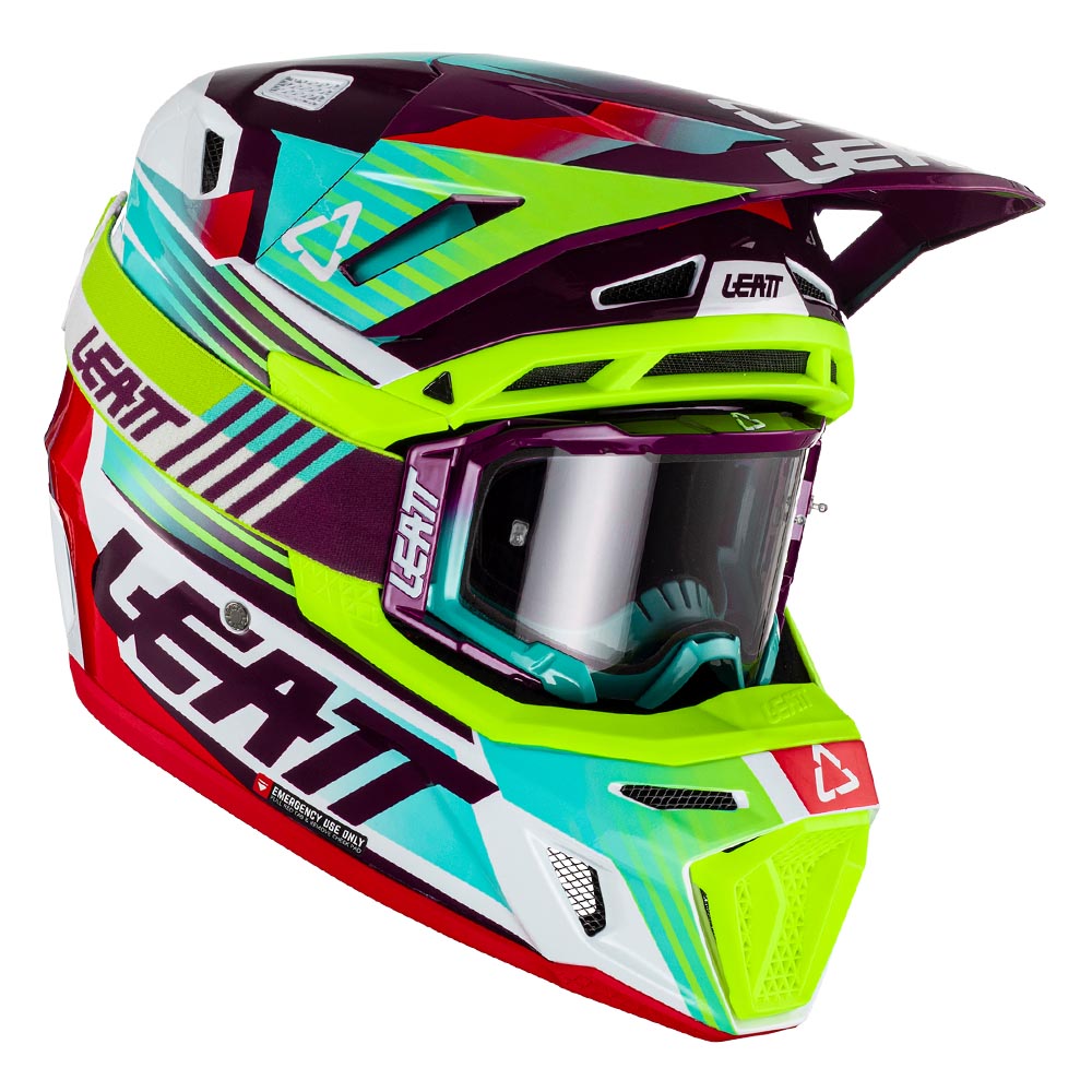 HELMET MOTO 8.5 V23 INCLUDES 5.5 GOGGLE (Fluorescent Green)