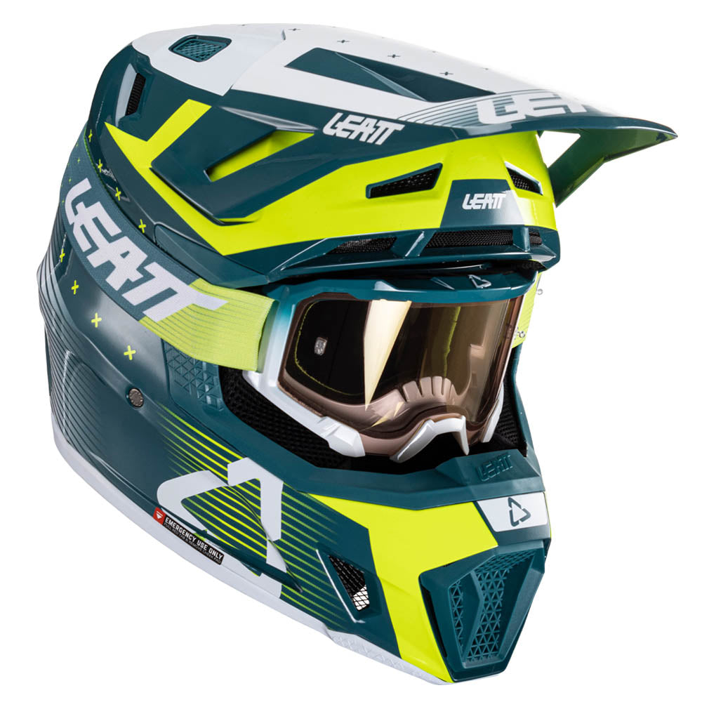 HELMET MOTO 7.5 V24 INCLUDES 4.5 GOGGLE + HELMET BAG (Green)