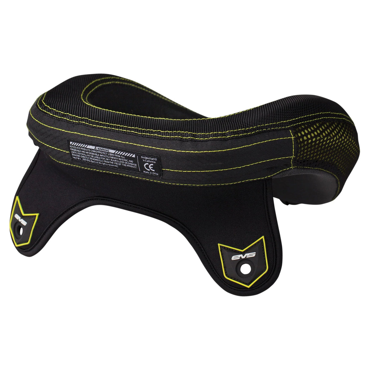 EVS R3 Neck Protector Including Armour Straps Youth (Black/Hi-Viz Yellow)