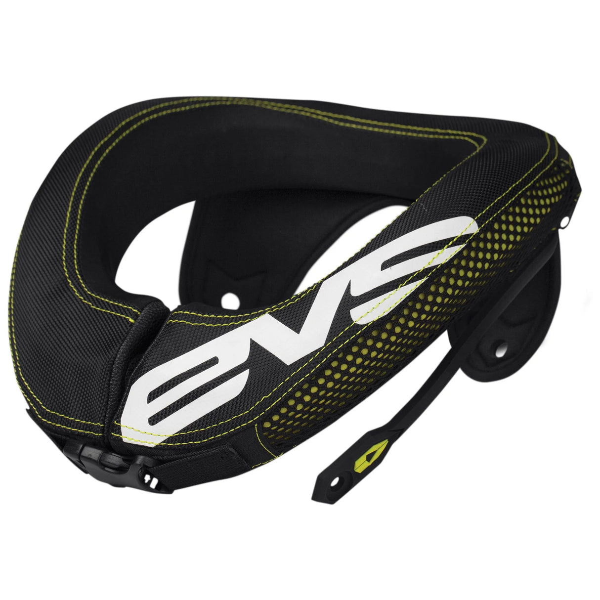 EVS R3 Neck Protector Including Armour Straps Youth (Black/Hi-Viz Yellow)
