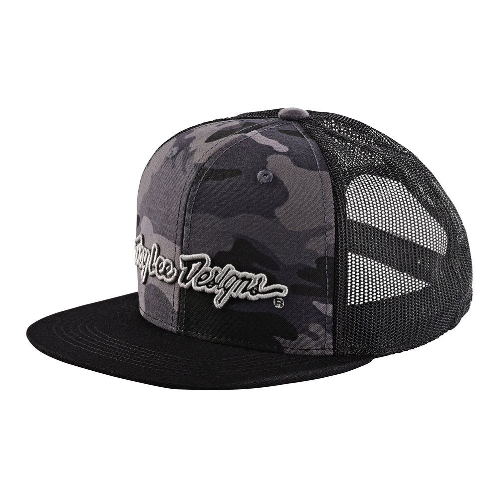 Troy Lee Designs Snapback Hat Signature Camo Black / Silver