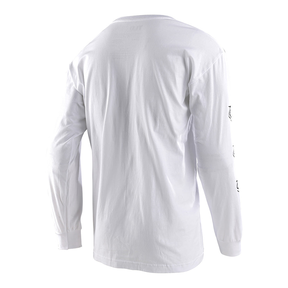 Troy Lee Designs Long Sleeve Tee Stamp White