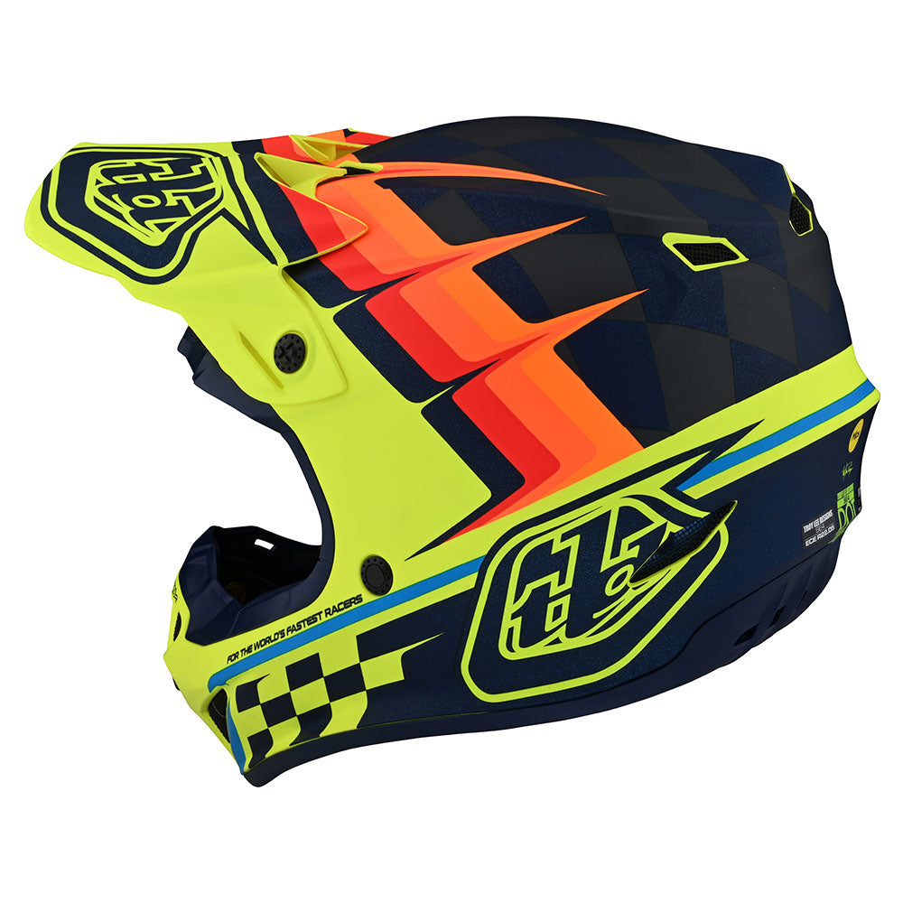 Troy Lee Designs SE4 Polyacrylite Helmet W/MIPS Warped Yellow