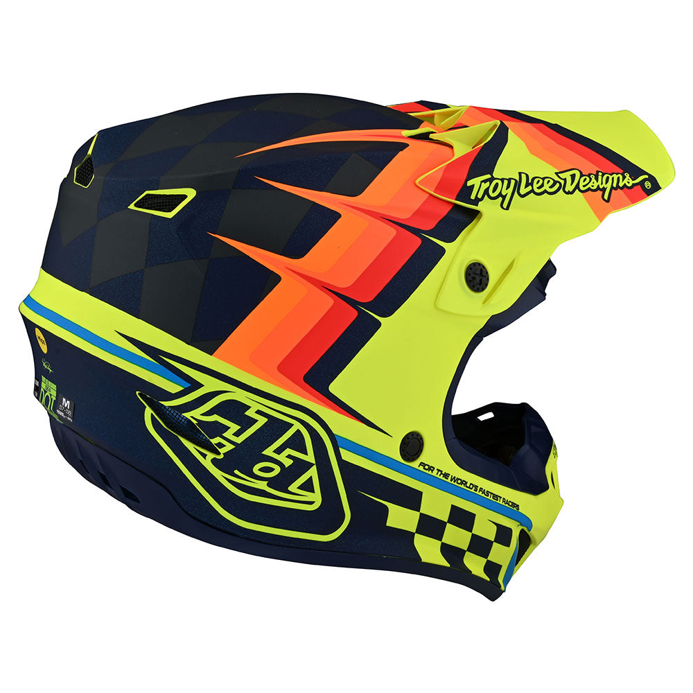 Troy Lee Designs SE4 Polyacrylite Helmet W/MIPS Warped Yellow