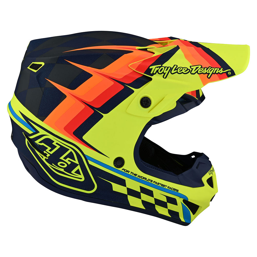 Troy Lee Designs SE4 Polyacrylite Helmet W/MIPS Warped Yellow