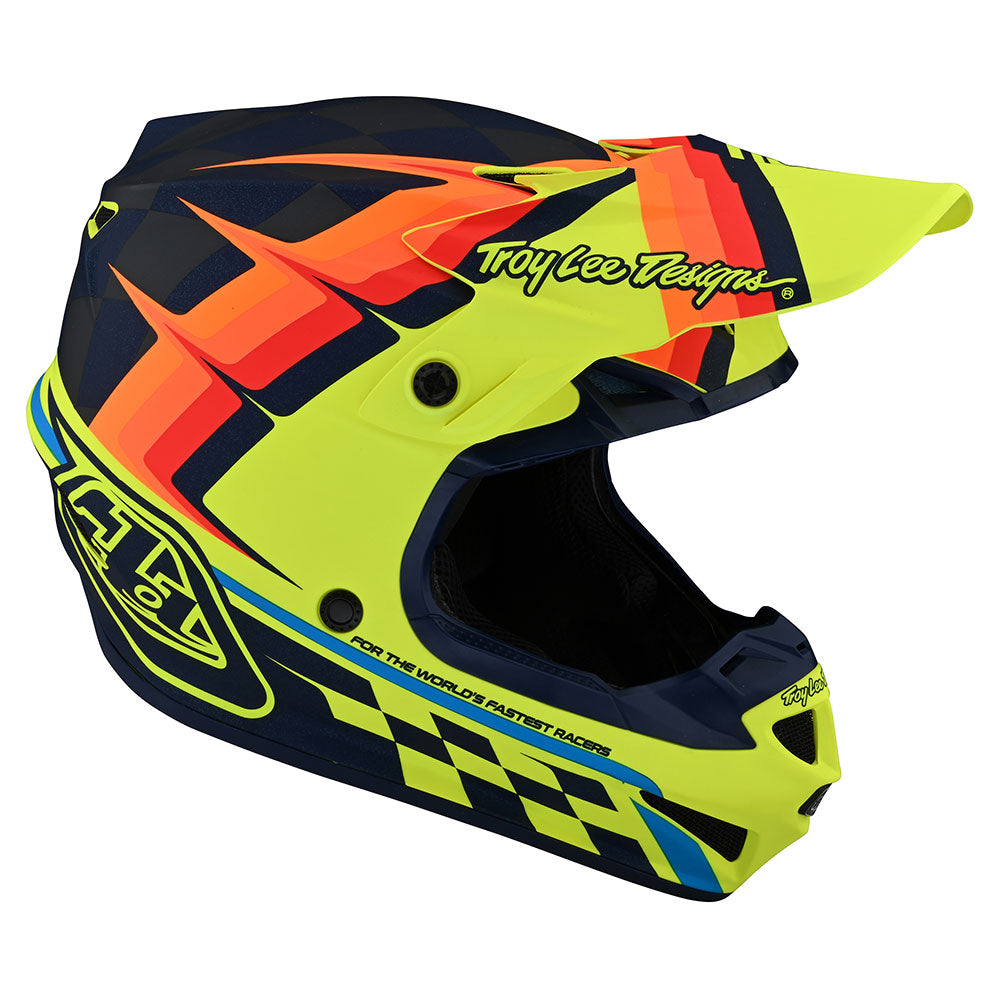 Troy Lee Designs SE4 Polyacrylite Helmet W/MIPS Warped Yellow