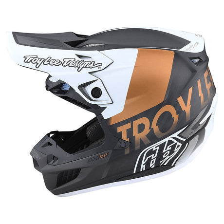 Troy Lee SE5 Carbon Helmet W/MIPS Qualifier White / Bronze