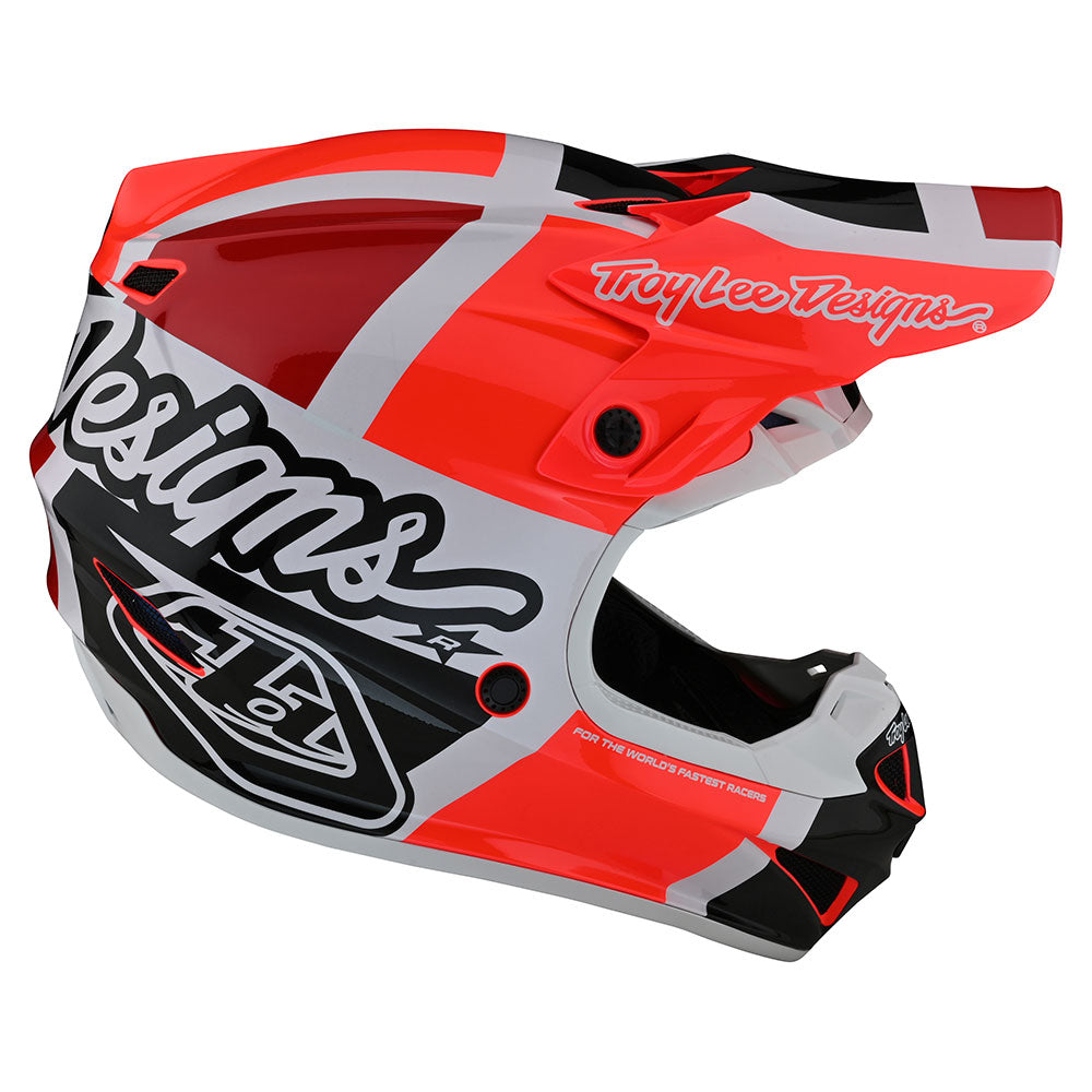 Troy Lee Designs Youth SE4 Polyacrylite Helmet W/MIPS Quattro Red / Charcoal