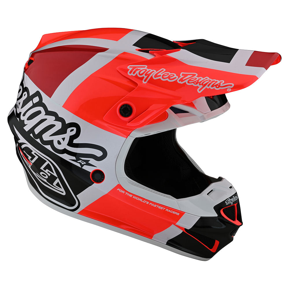Troy Lee Designs Youth SE4 Polyacrylite Helmet W/MIPS Quattro Red / Charcoal