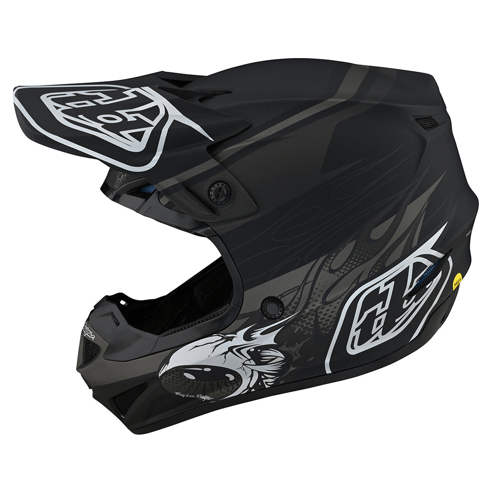 Troy Lee Designs Youth SE4 Polyacrylite Helmet W/MIPS Skooly Black