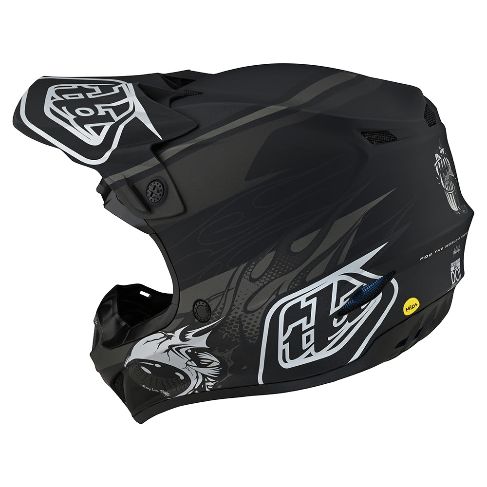 Troy Lee Designs Youth SE4 Polyacrylite Helmet W/MIPS Skooly Black
