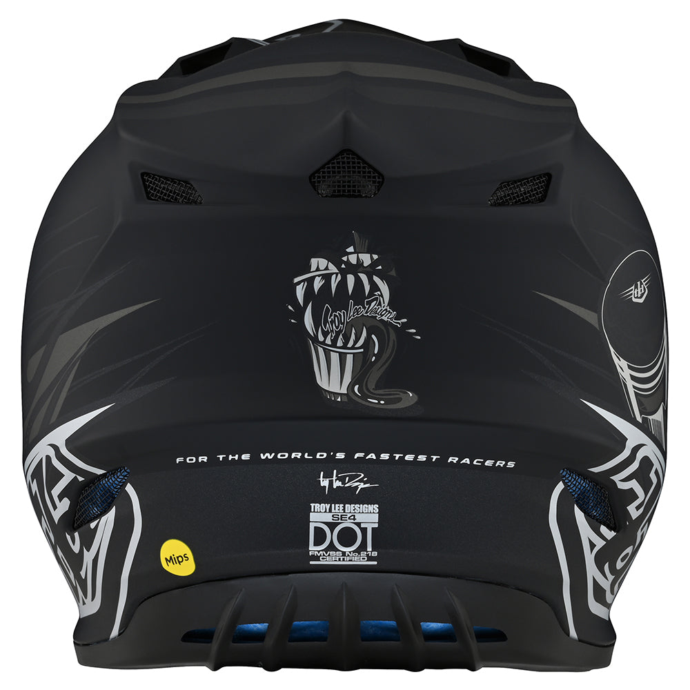 Troy Lee Designs Youth SE4 Polyacrylite Helmet W/MIPS Skooly Black