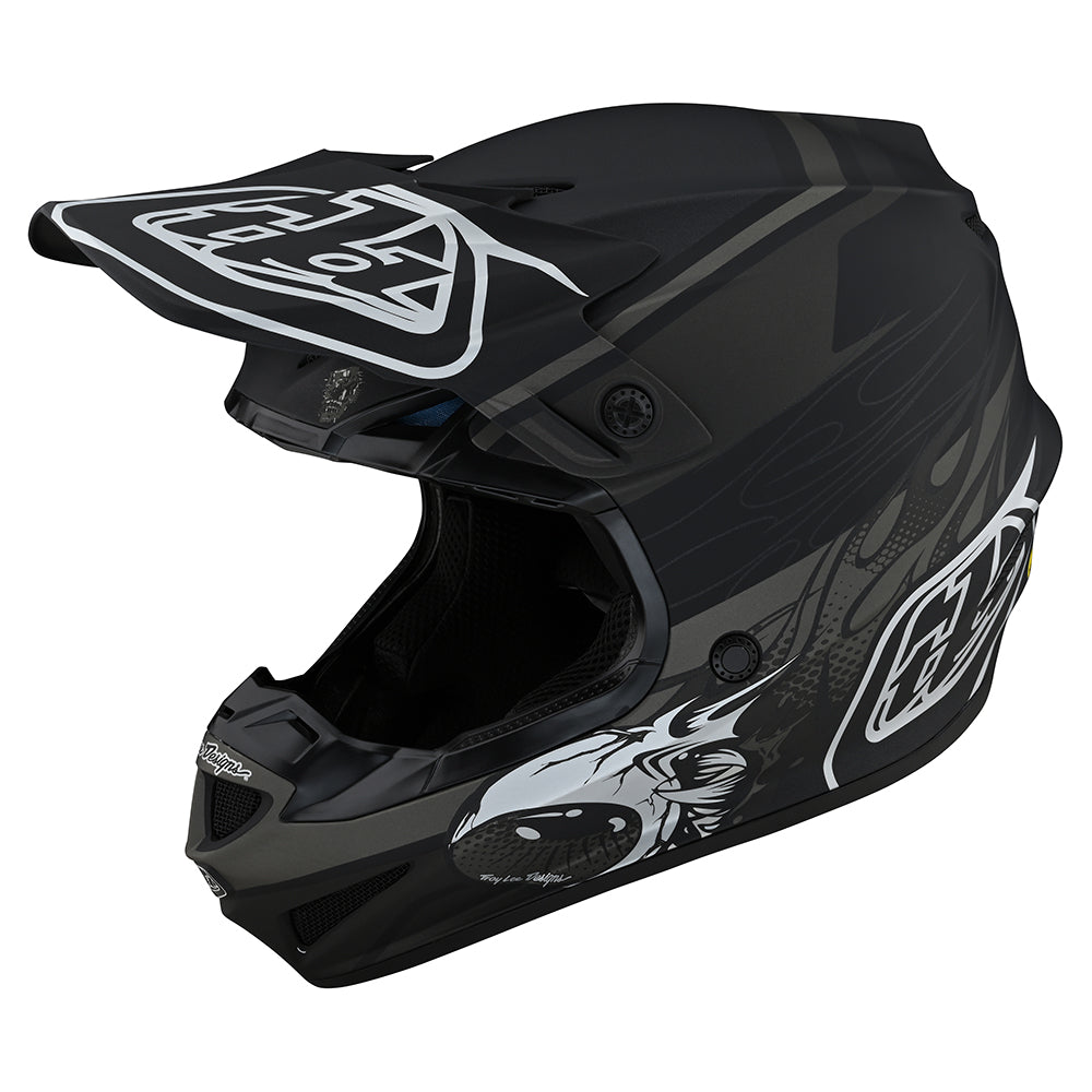 Troy Lee Designs Youth SE4 Polyacrylite Helmet W/MIPS Skooly Black