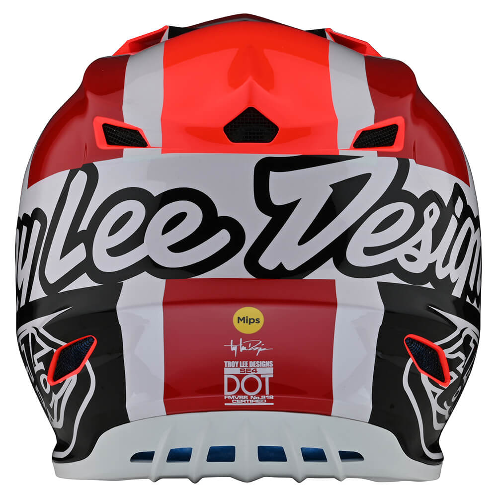 Troy Lee Designs SE4 Polyacrylite Helmet W/MIPS Quattro Red / Charcoal