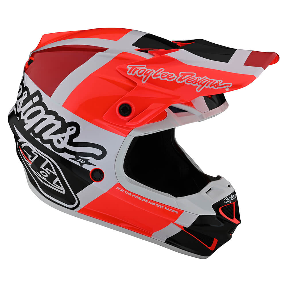 Troy Lee Designs SE4 Polyacrylite Helmet W/MIPS Quattro Red / Charcoal