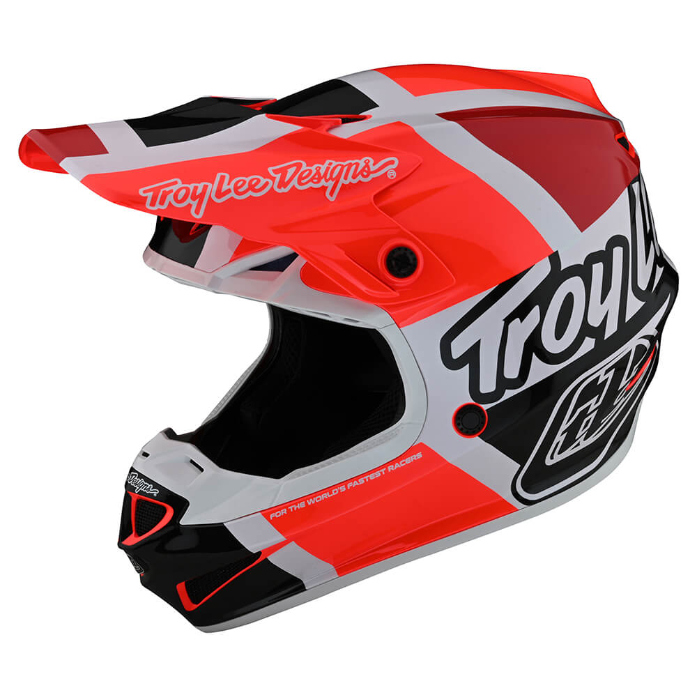 Troy Lee Designs SE4 Polyacrylite Helmet W/MIPS Quattro Red / Charcoal