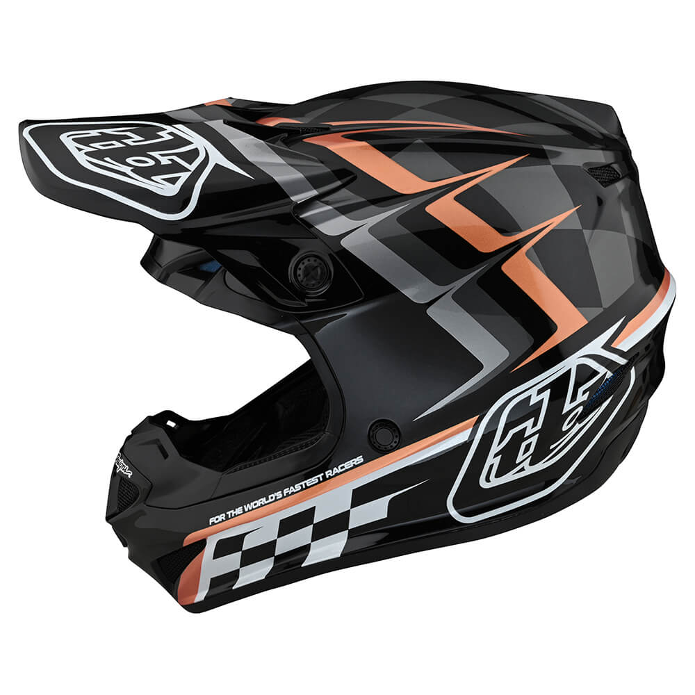 Troy Lee Designs SE4 Polyacrylite Helmet W/MIPS Warped Black / Copper