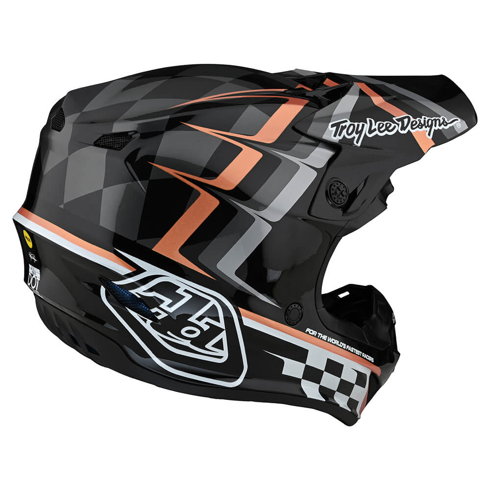 Troy Lee Designs SE4 Polyacrylite Helmet W/MIPS Warped Black / Copper