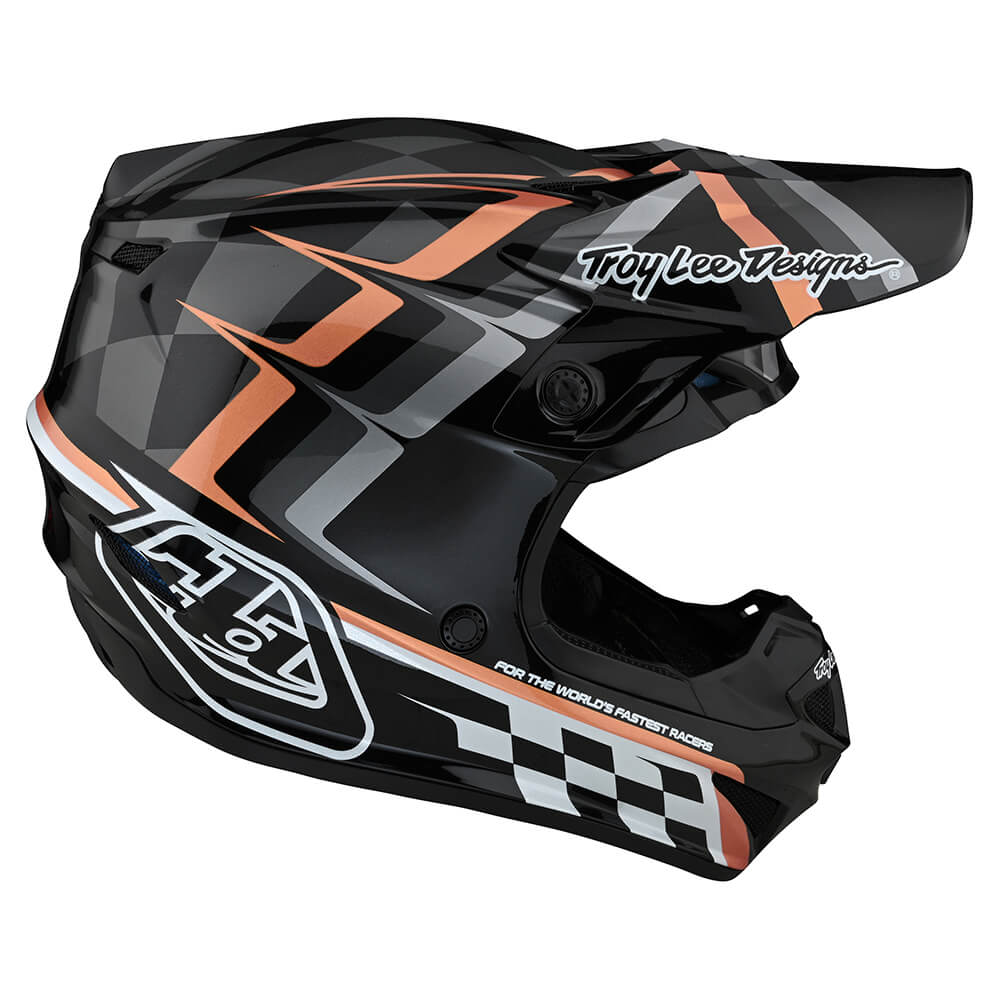Troy Lee Designs SE4 Polyacrylite Helmet W/MIPS Warped Black / Copper