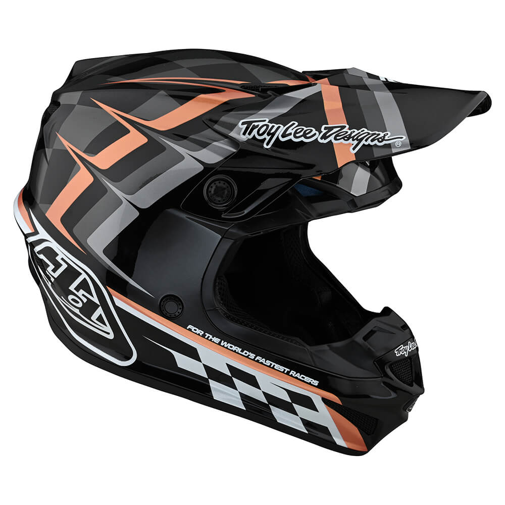 Troy Lee Designs SE4 Polyacrylite Helmet W/MIPS Warped Black / Copper