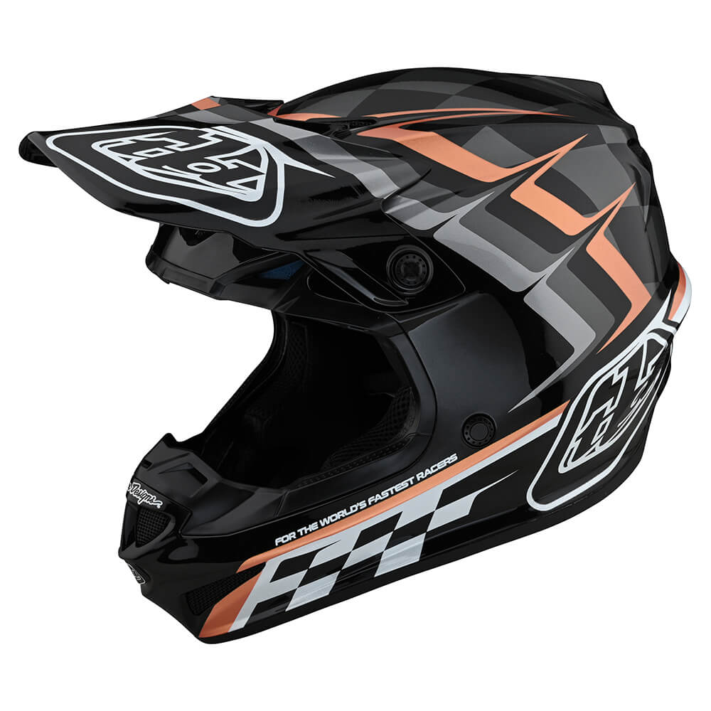 Troy Lee Designs SE4 Polyacrylite Helmet W/MIPS Warped Black / Copper