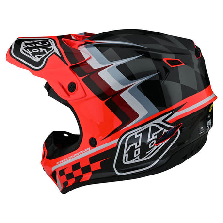 Troy Lee Designs Youth SE4 Polyacrylite Helmet W/MIPS Warped Glo Red