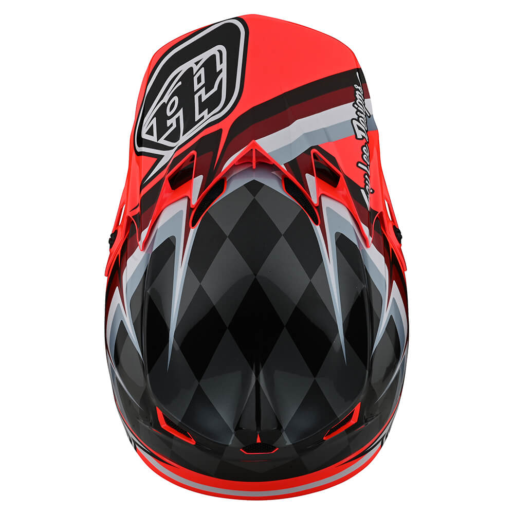 Troy Lee Designs Youth SE4 Polyacrylite Helmet W/MIPS Warped Glo Red