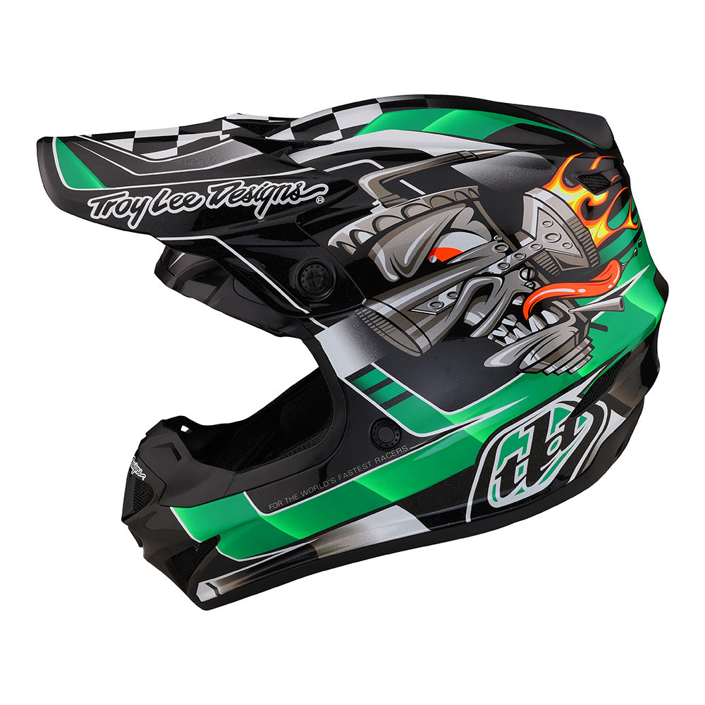 Troy Lee Designs SE4 Polyacrylite Helmet W/MIPS Carb Green