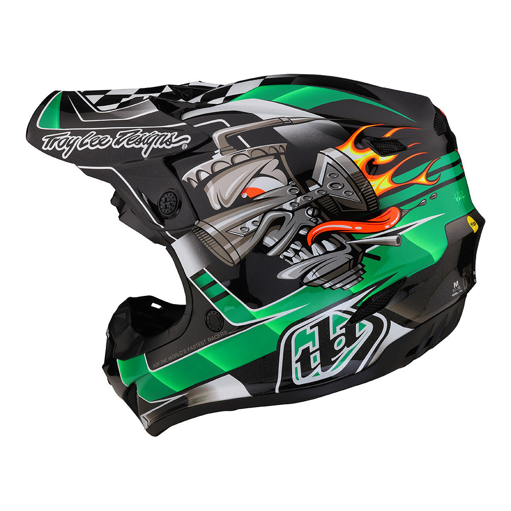 Troy Lee Designs SE4 Polyacrylite Helmet W/MIPS Carb Green