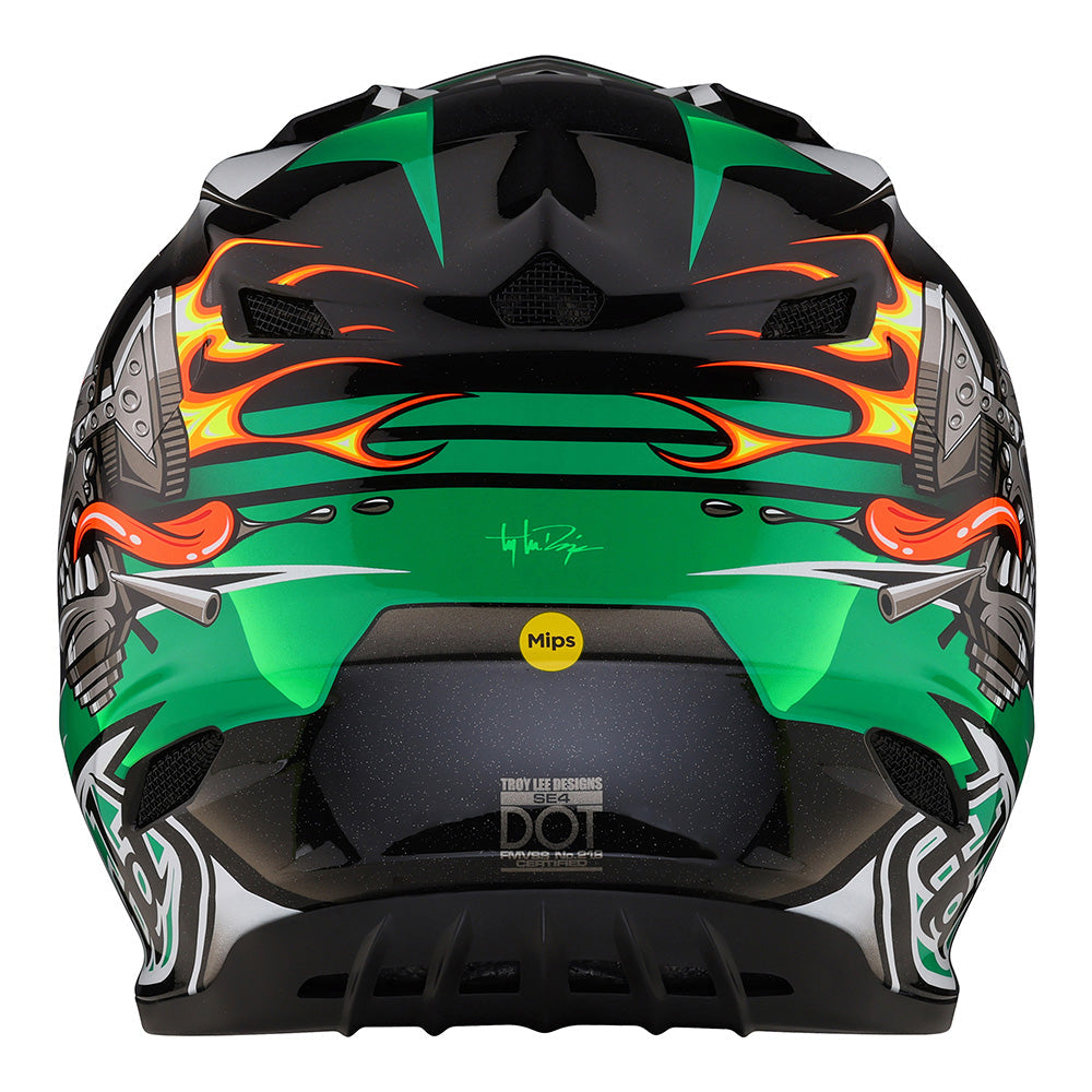 Troy Lee Designs SE4 Polyacrylite Helmet W/MIPS Carb Green