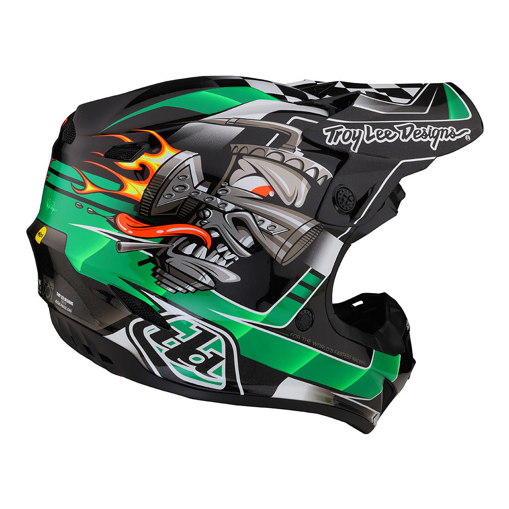 Troy Lee Designs SE4 Polyacrylite Helmet W/MIPS Carb Green