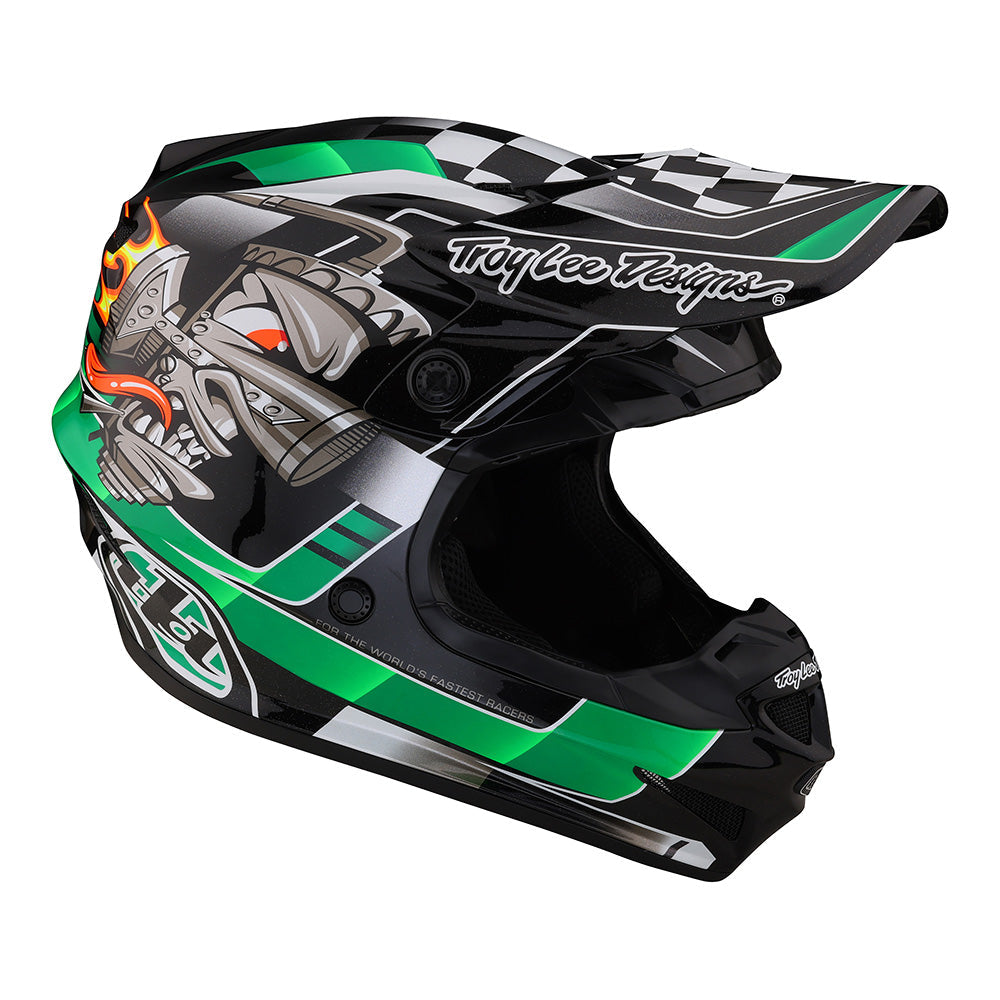 Troy Lee Designs SE4 Polyacrylite Helmet W/MIPS Carb Green