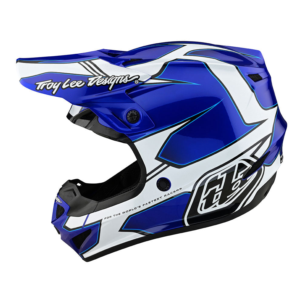 Troy Lee Designs SE4 Polyacrylite Helmet W/MIPS Matrix Blue